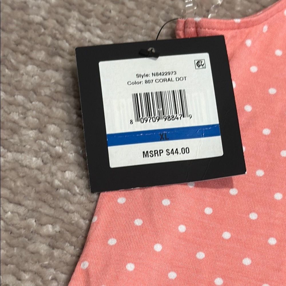 Ellen Tracy Coral Polka Dot Women's Sleep Dress - Picture 6 of 7